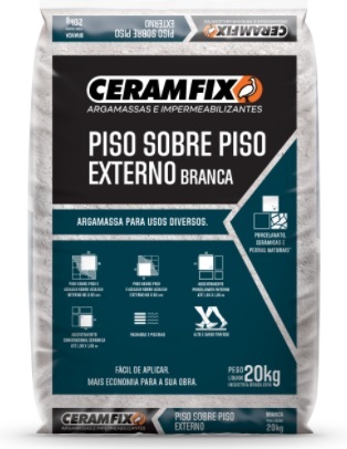 CERAMFIX PISO SOBRE PISO EXTERNO BRANCA 20KG