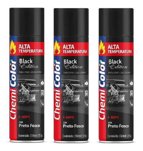 SPRAY CHEMICOLOR  ALTA TEMPERATURA PRETO FOSCO 350ML