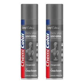 SPRAY CHEMICOLOR USO GERAL CINZA ESCURO BRILHANTE 400ML