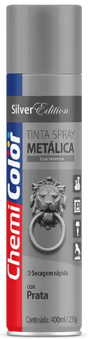 SPRAY CHEMICOLOR METALICO PRATA 400ML