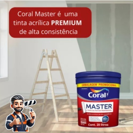 CORAL MASTER BRANCO FOSCO AVELUDADO 20L BALDE