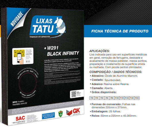 TATU LIXA BLACK INFINITY MULTIUSO 150