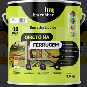 HM RUBBER DIRETO NA FERRUGEM CINZA 3.6KG