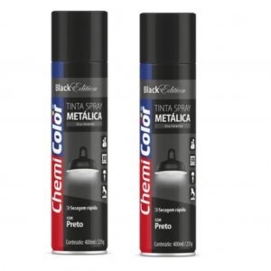 SPRAY CHEMICOLOR METALICO PRETO 400ML