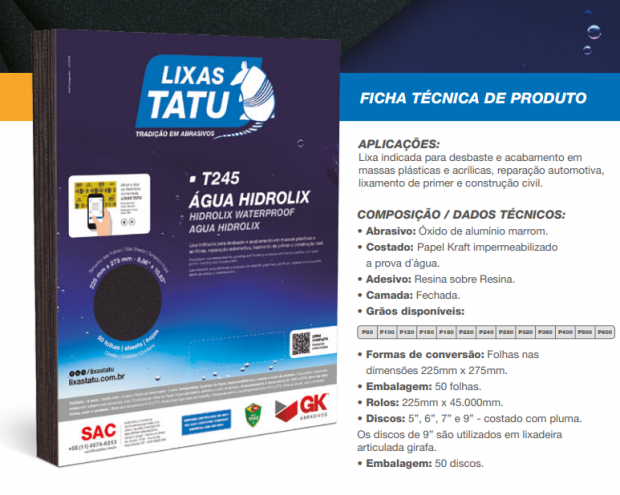 TATU LIXA DAGUA 180